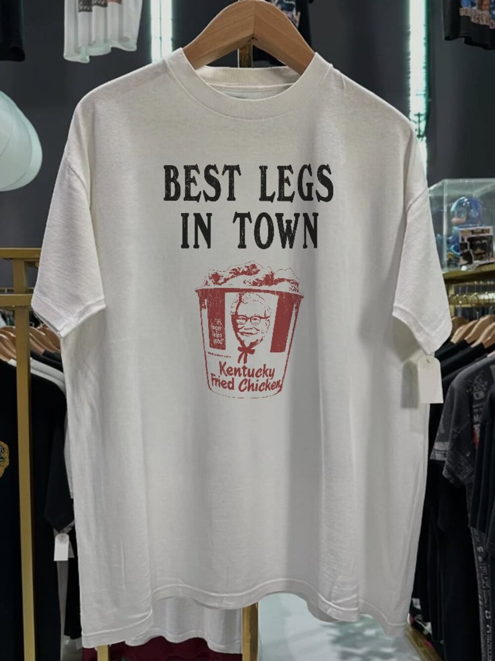 Rare Best Legs In Town White Tee